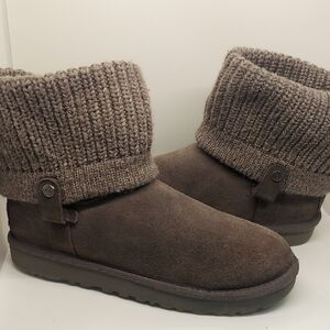UGG Brown Knit Cuff Winter Boots